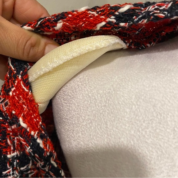 GLAMAKER‎ PLAID BACKLESS SPLIT SLEEVE TWEED BODYCON DRESS size SMALL - Picture 10 of 14